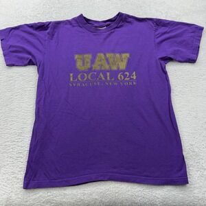 Vintage‎ UAW Local 624 Syracuse New York Union Graphic T Shirt Purple Large